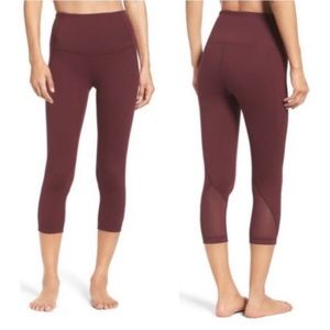 NWT ZELLA Hatha 21” Mesh Leggings XS Burgundy Stem